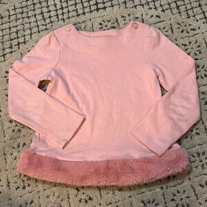 Janie and Jack Blush Faux Fur Trim Top 6